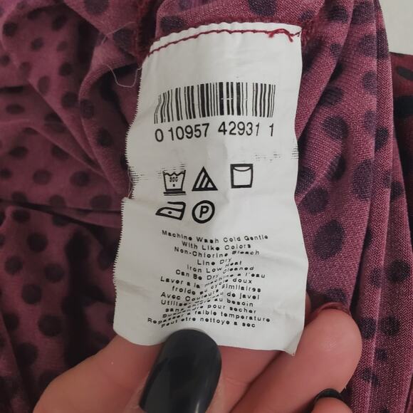 Motherhood | Maternity Deep Merlot Polka-dot Side Tie Stretch Dress - Picture 6 of 6